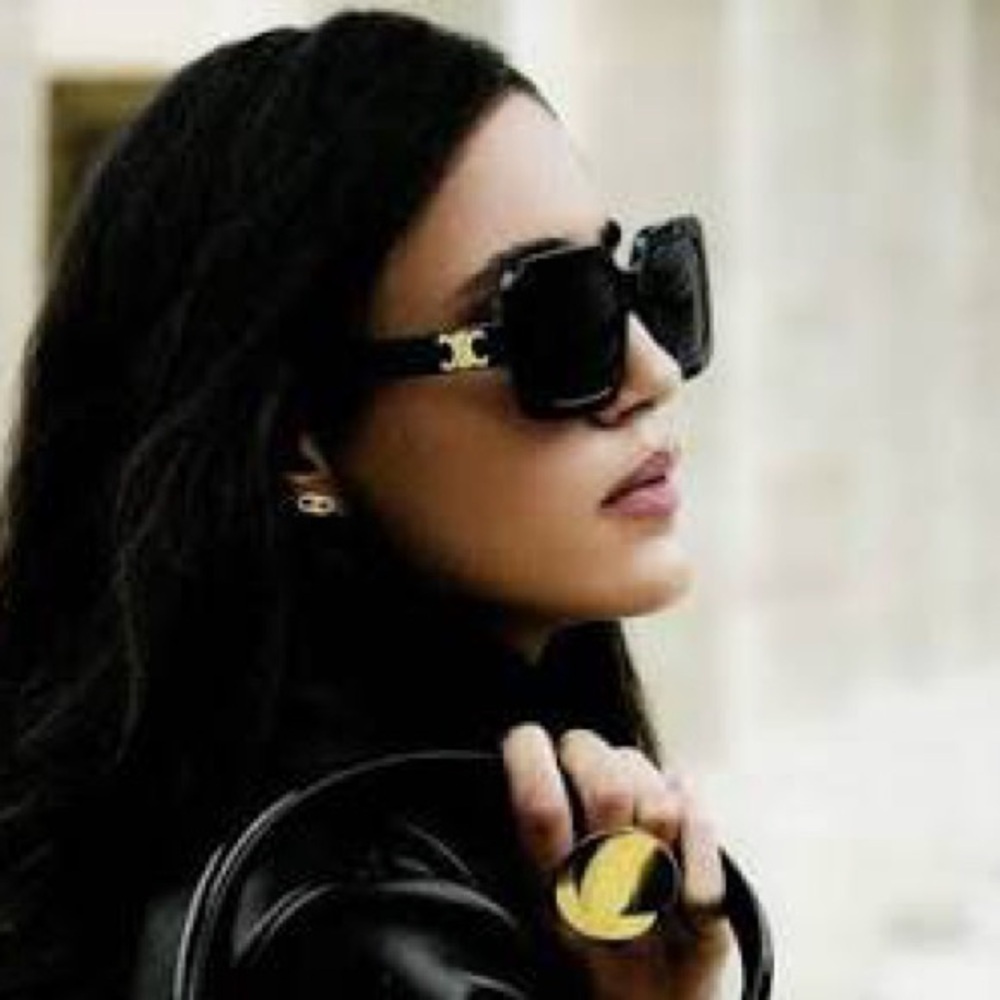 Celine Triomphe Sunglasses Black CL40304U-01A Gold Logo NWT - Picture 6 of 14